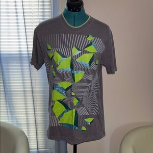 Artistry In Motion Graphic Gray and Green Men's Shirt